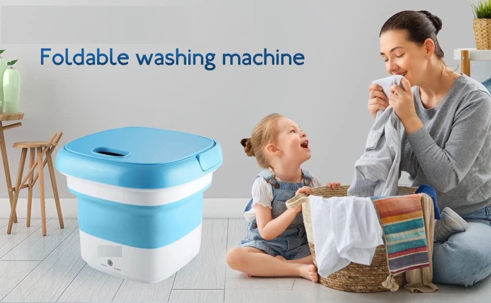 Pitinxa Portable Washing Machine, 16L Upgraded Mini Washer with Spin Basket Laundry Machine, 3 Cleaning Modes Suitable for Small Clothes, Foldable Design Ideal for Apartment, Home