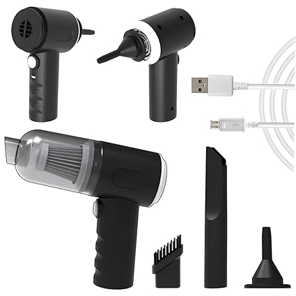 ONERIOUS 3 in 1 Portable Car Vacuum Cleaner with Blower | USB Rechargeable Wireless Handheld Car Vacuum Cleaner Traveling, Camping Reusable,Portable,Rechargeable