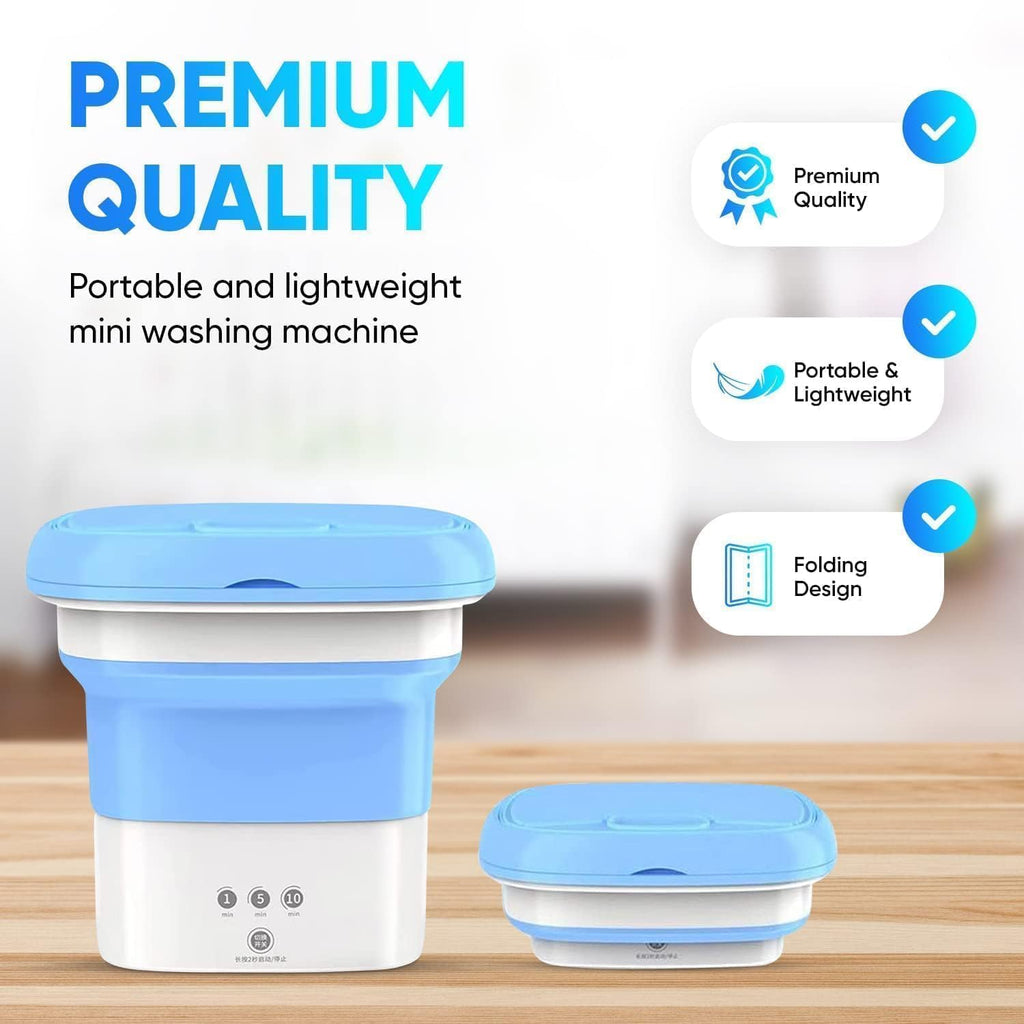 Pitinxa Portable Washing Machine, 16L Upgraded Mini Washer with Spin Basket Laundry Machine, 3 Cleaning Modes Suitable for Small Clothes, Foldable Design Ideal for Apartment, Home