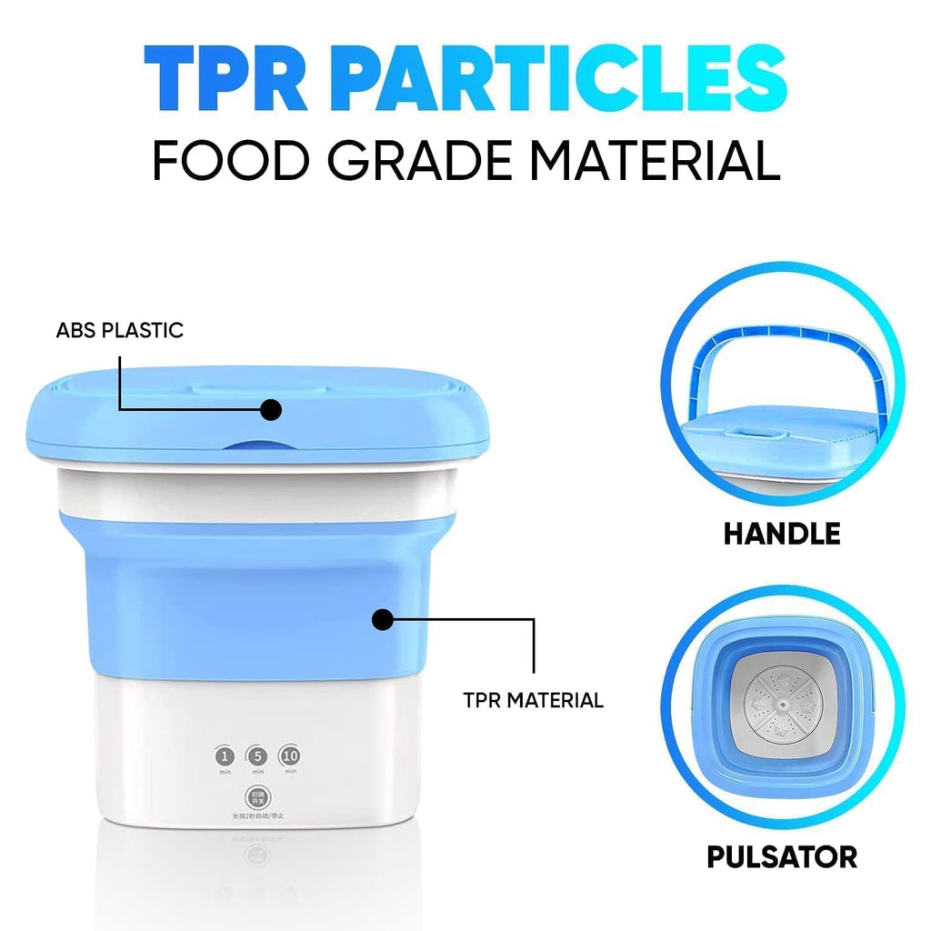 Pitinxa Portable Washing Machine, 16L Upgraded Mini Washer with Spin Basket Laundry Machine, 3 Cleaning Modes Suitable for Small Clothes, Foldable Design Ideal for Apartment, Home